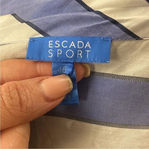 Escada Blue and White Striped Tank Top, L - Picture 7 of 7